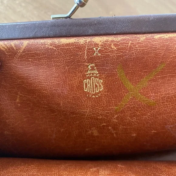 Vintage Mark Cross Brown Leather Clutch - Picture 4 of 6